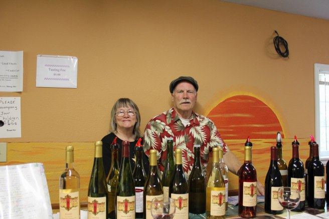 HarMony Winery Owners Deann & Les, along with the wines they were pouring during my visit!