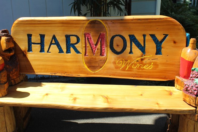 The bench outside of HarMony.  